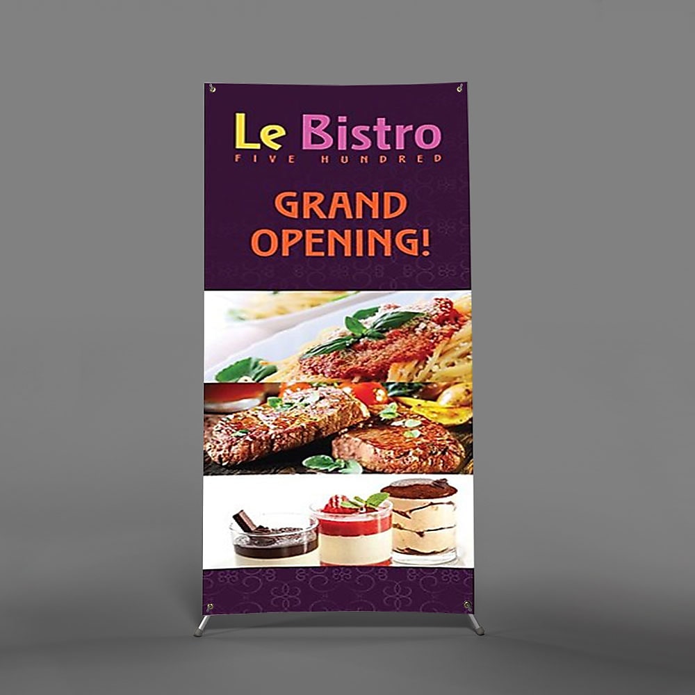Custom, Indoor Banner with X-Frame Stand, 3x6