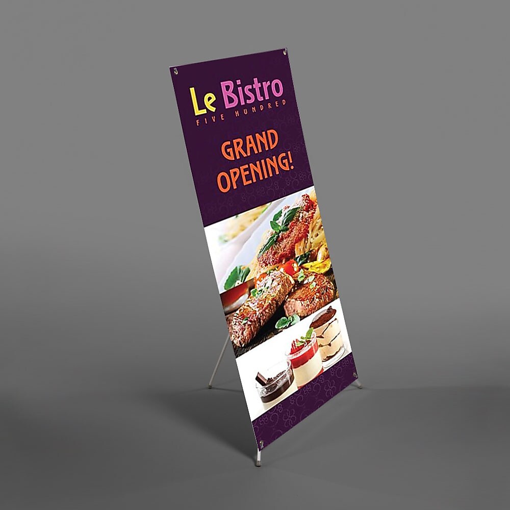Custom, Outdoor Banner with X-Frame Stand, 3x6