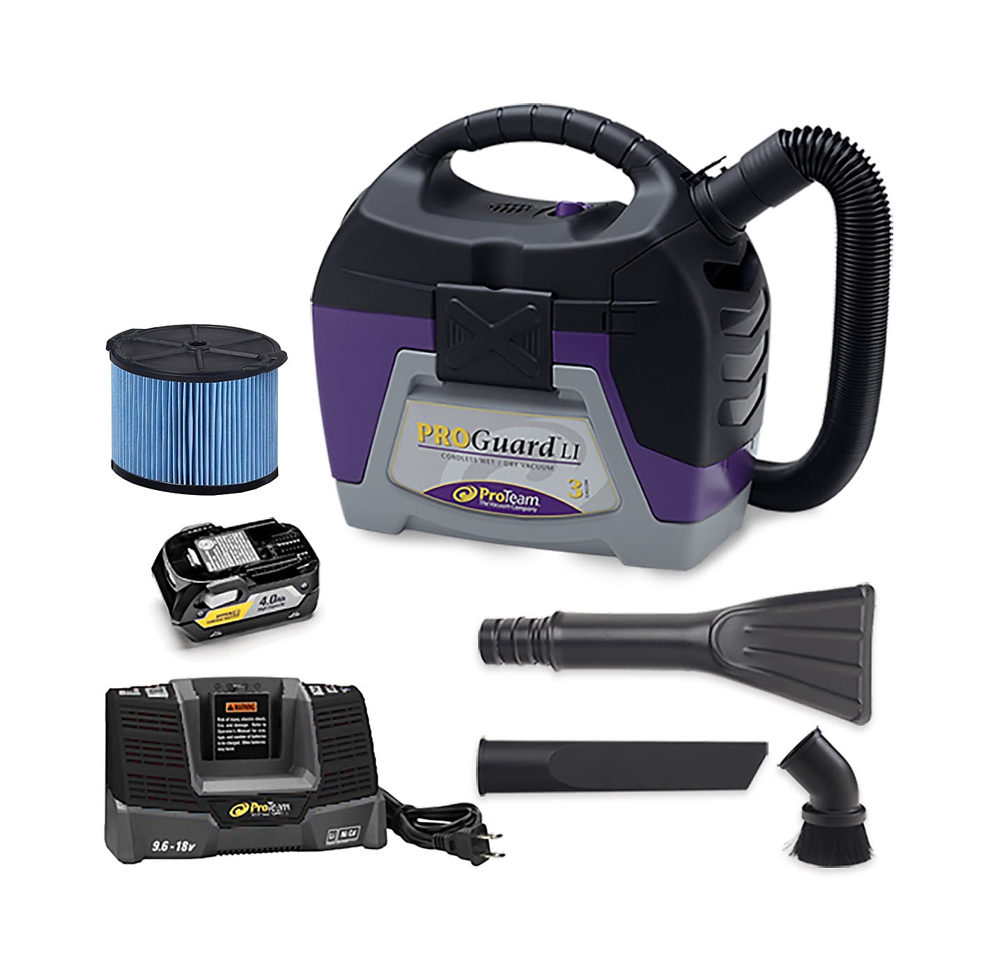 ProTeam ProGuard 4 107128 Portable Vacuum Cleaner, 4 gal.
