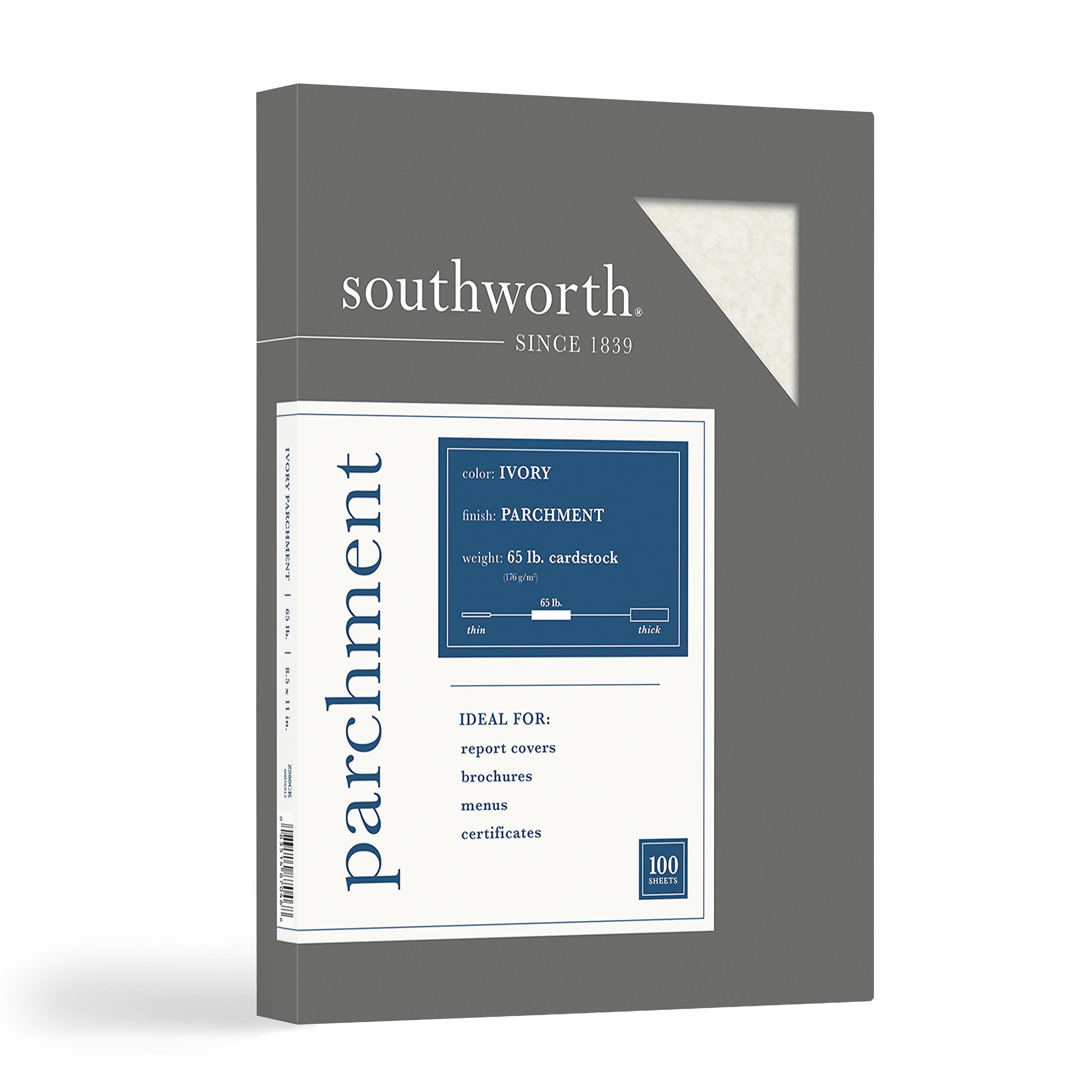 Southworth 8.5" x 11" Specialty Paper, 65 lbs., 100 Brightness, 100/Box (Z980CK)