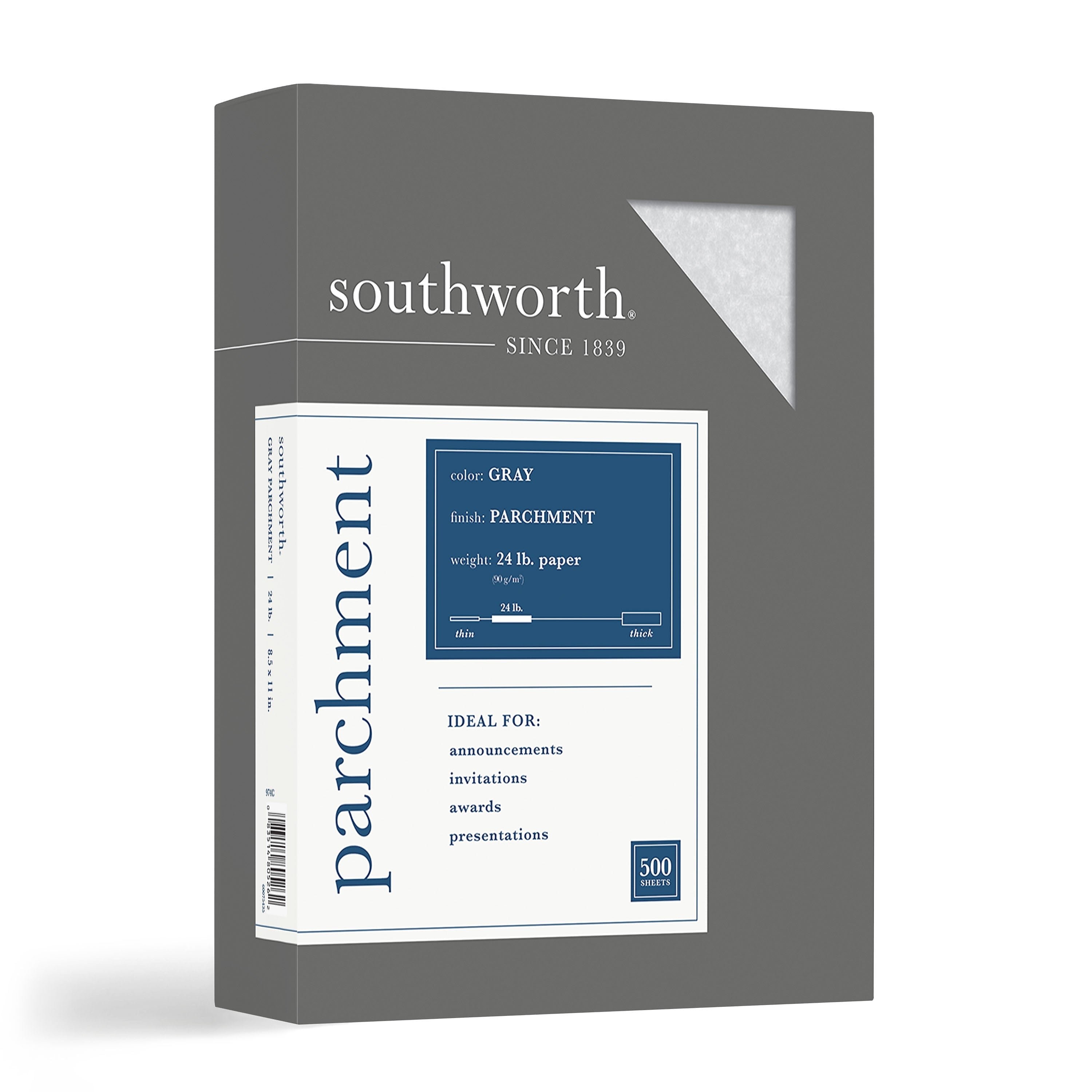 Southworth 8.5" x 11" Specialty Paper, 24 lbs., Parchment, 500/Ream (974C)