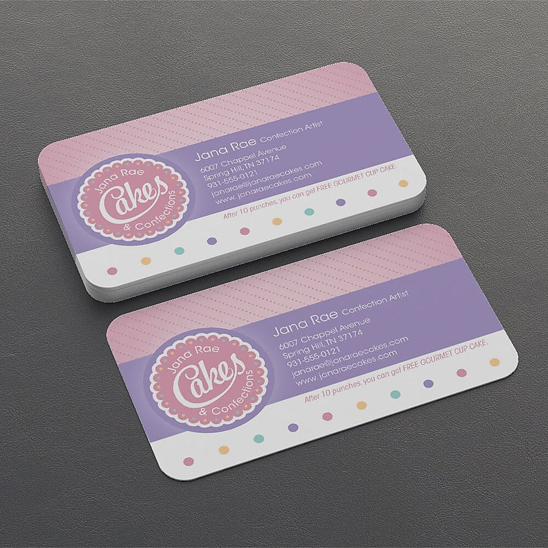 Synthetic PVC Full Color Business Card - 1 Sided, Rounded Corners