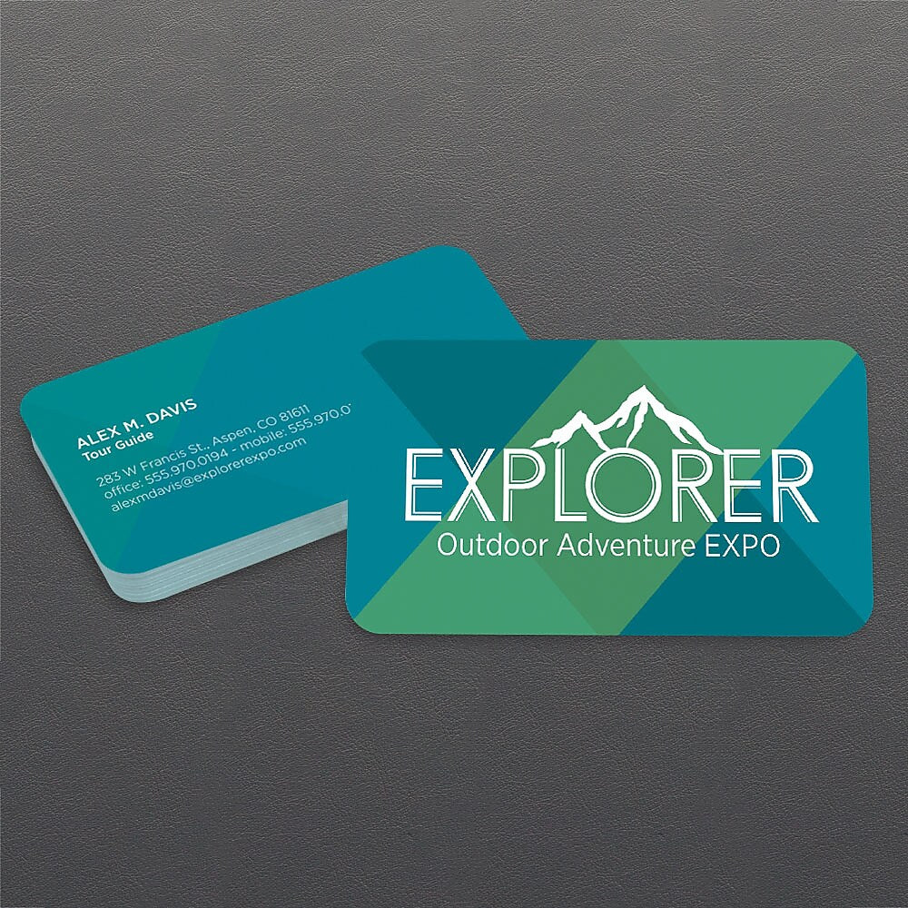 Full Color 2 Sided Business Card - Standard Stock (Flat or raised), Rounded Corners