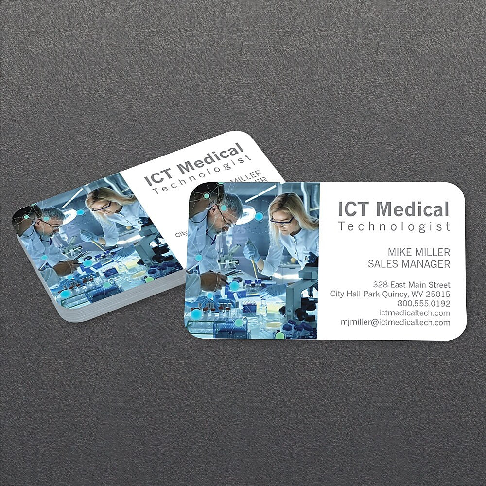 Full Color 1 Sided Business Card - Standard Stock (Flat or raised), Rounded Corners