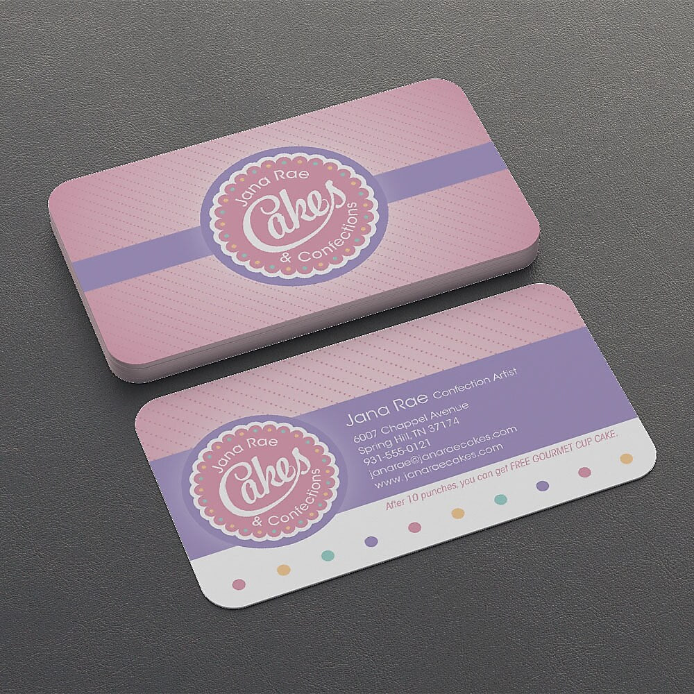 Synthetic PVC Full Color Business Card, Rounded Corners, 2 Sided