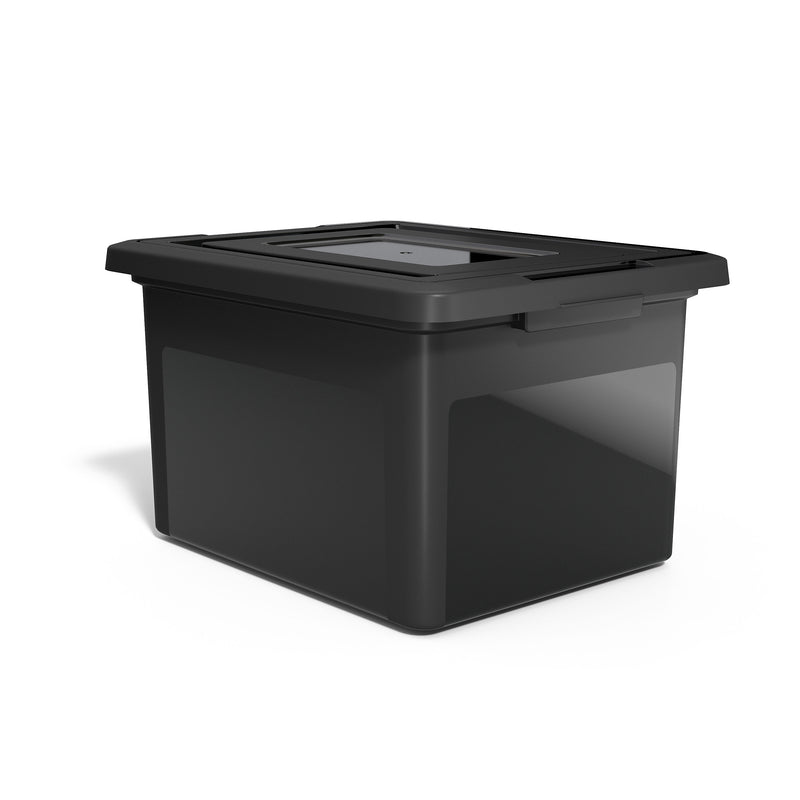 Staples File Box Plastic File Box Snap, Letter/Legal Size, Black (140169/140140)