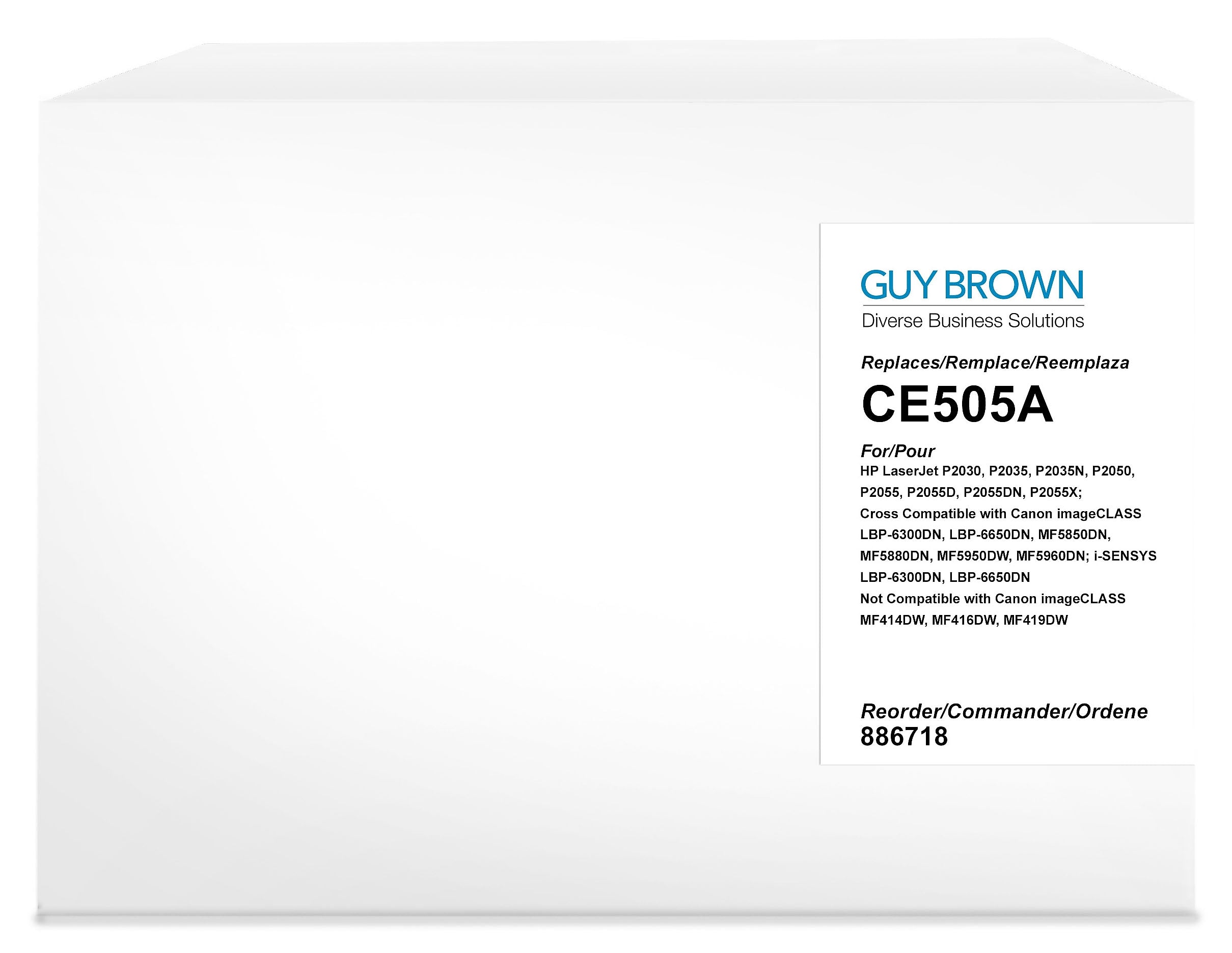 Guy Brown Remanufactured Black Standard Yield Toner Cartridge Replacement for HP 05 / Canon 119 II (CE505A/3479B001)