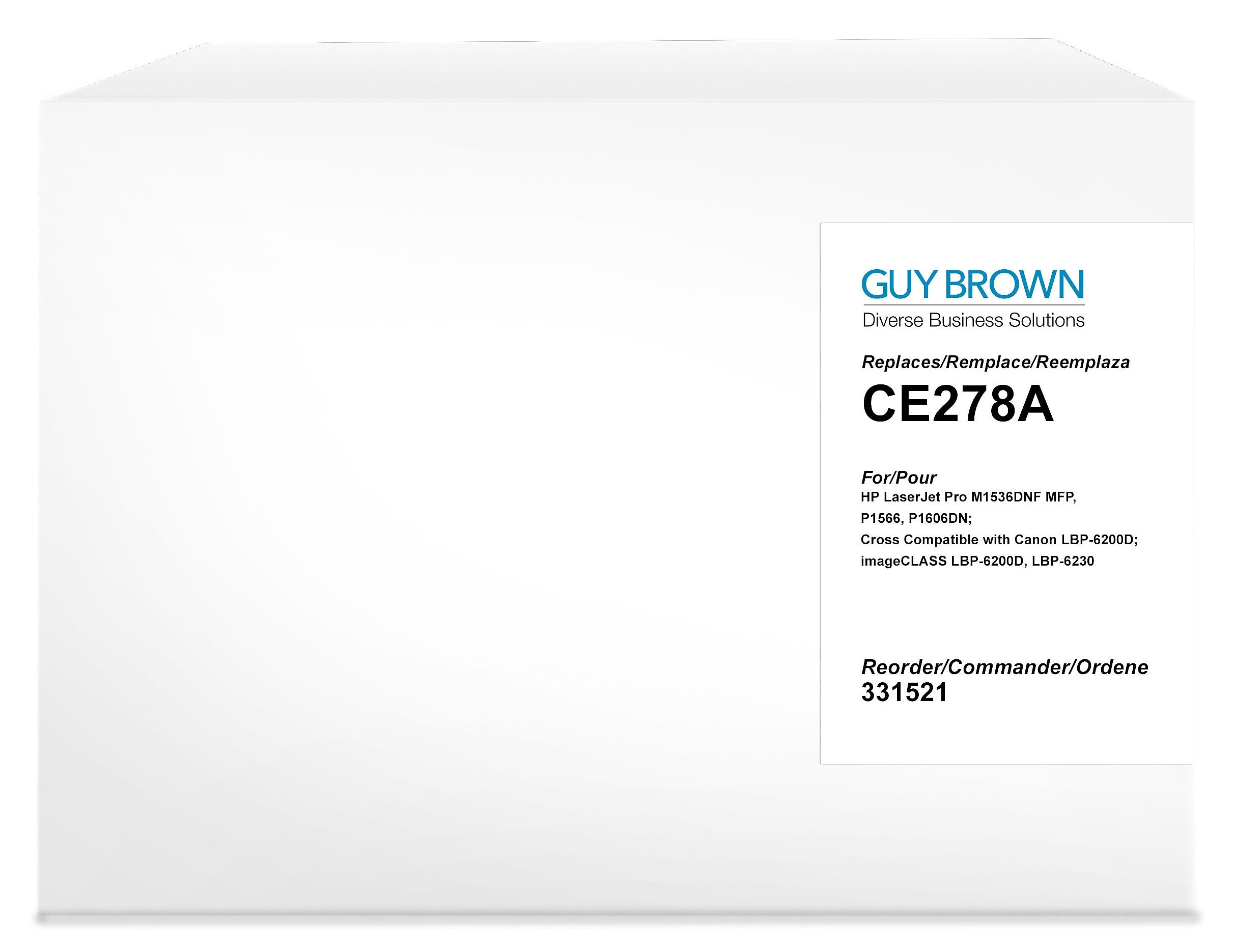 Guy Brown Remanufactured Black Standard Yield Toner Cartridge Replacement for HP 87/Canon 126 (CE278A/3483B001)