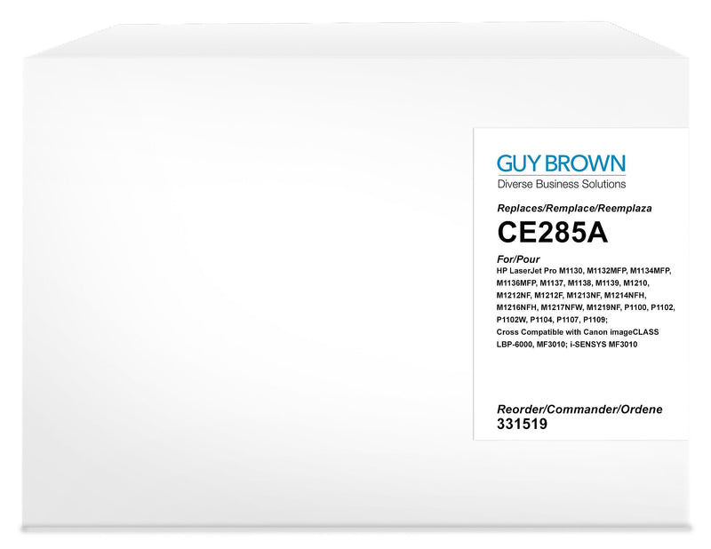Guy Brown Remanufactured Black Standard Yield Toner Cartridge Replacement for HP 85/Canon 125 (CE285A/3484B001)