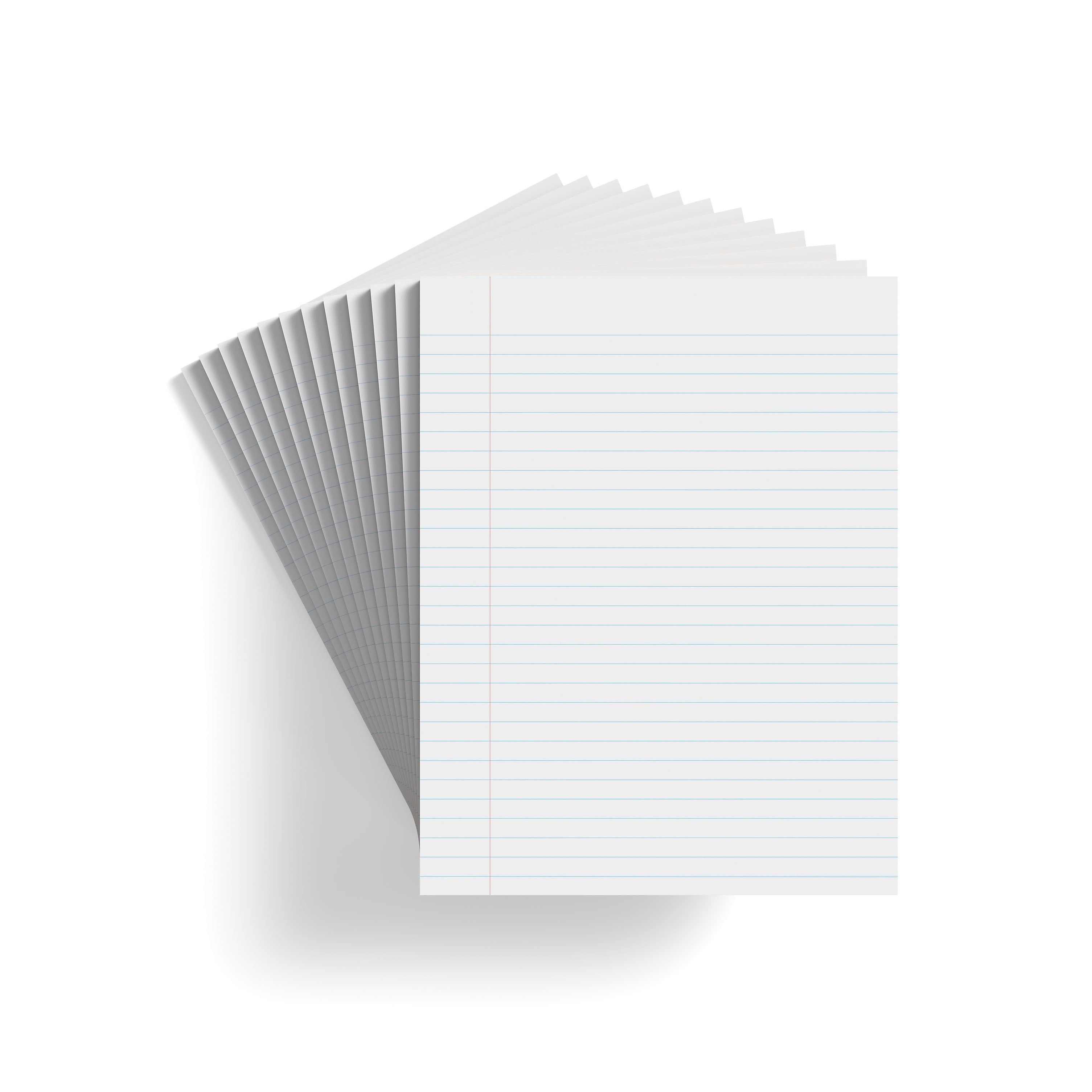 Staples Notepad, 8.5" x 11" (US letter), Wide Ruled, White, 50 Sheets/Pad, Dozen Pads/Pack, 6 Packs/Case (TR57334CT)