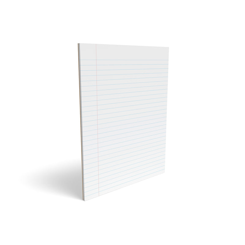 Staples Notepad, 8.5" x 11" (US letter), Wide Ruled, White, 50 Sheets/Pad, Dozen Pads/Pack, 6 Packs/Case (TR57334CT)
