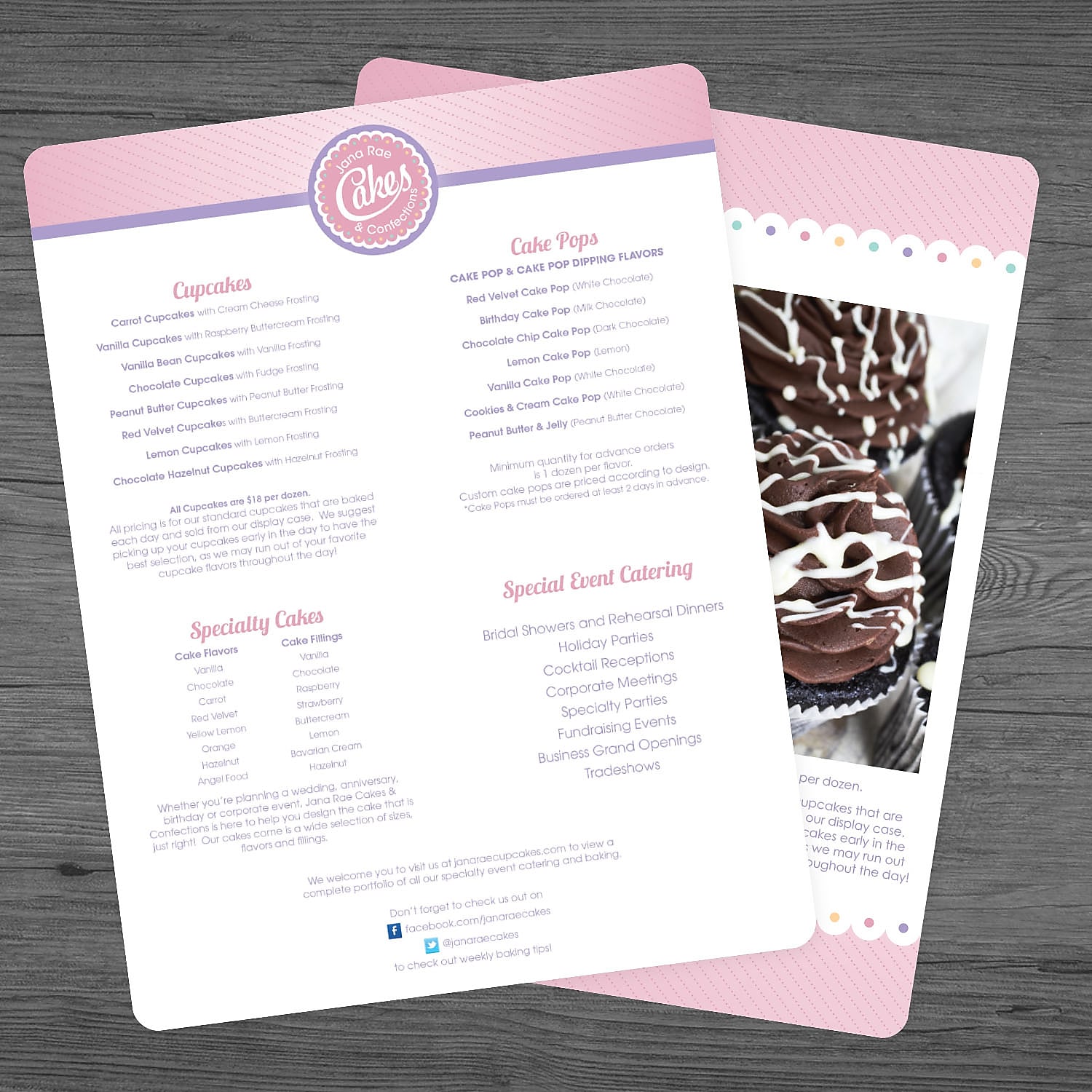 Full Color Plastic Menu, Two Sided, Vertical, 11" x 8-1/2", Qty 25