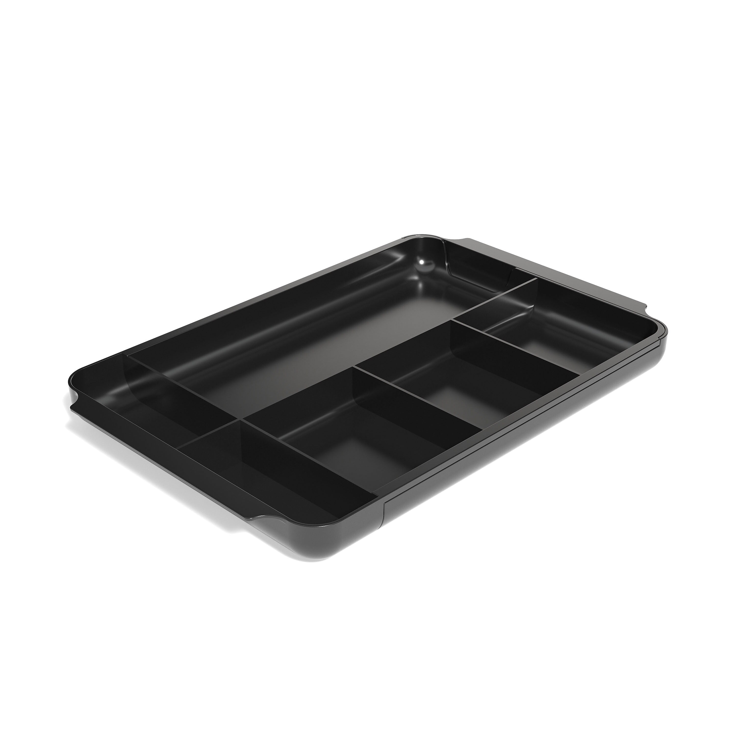 TRU RED™ 7-Compartment Expandable Plastic Drawer Organizer, Black (TR58204)
