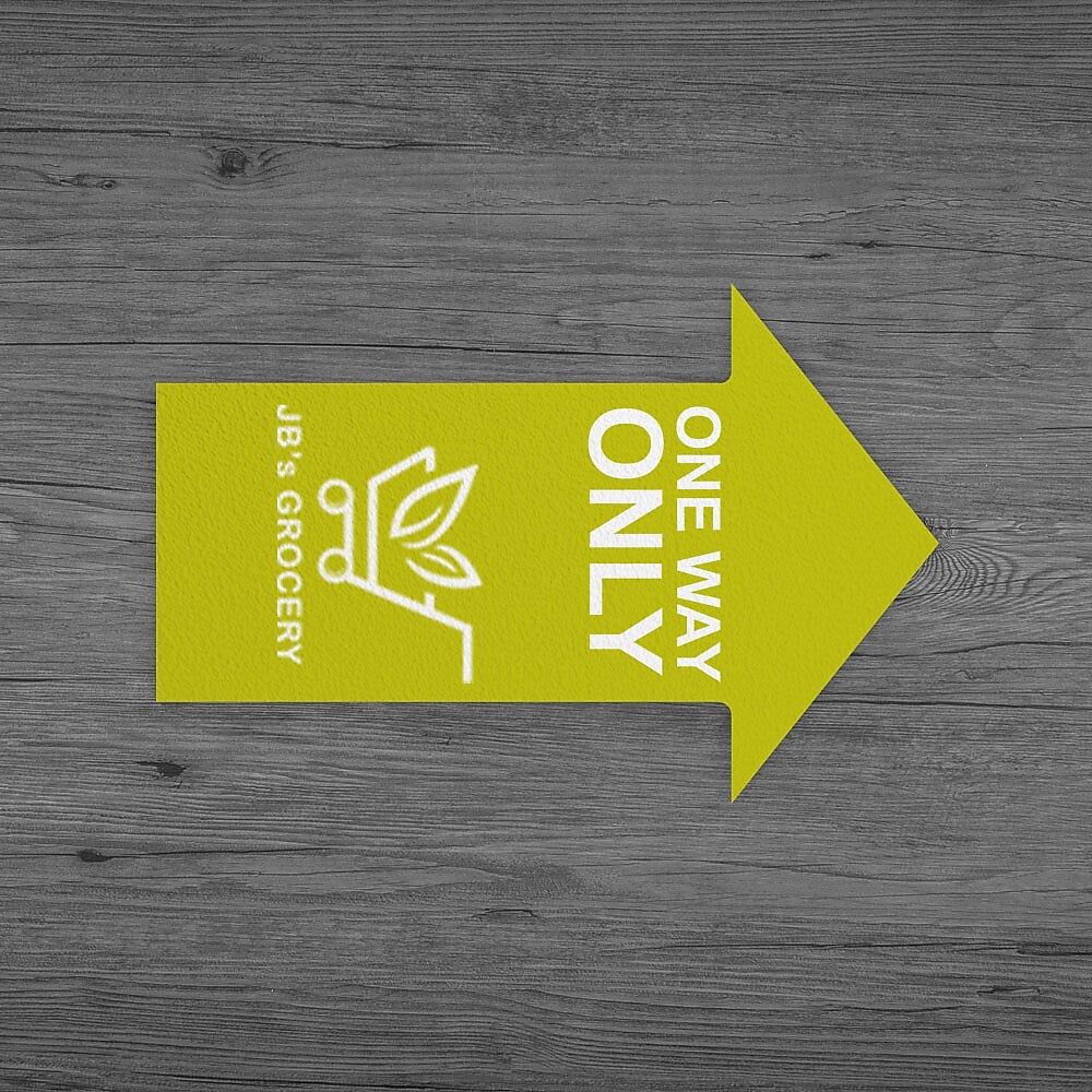 Staples Custom Full Color Repositionable Floor Decal - 8mil Textured Vinyl, 12x18, Arrow, Qty 10
