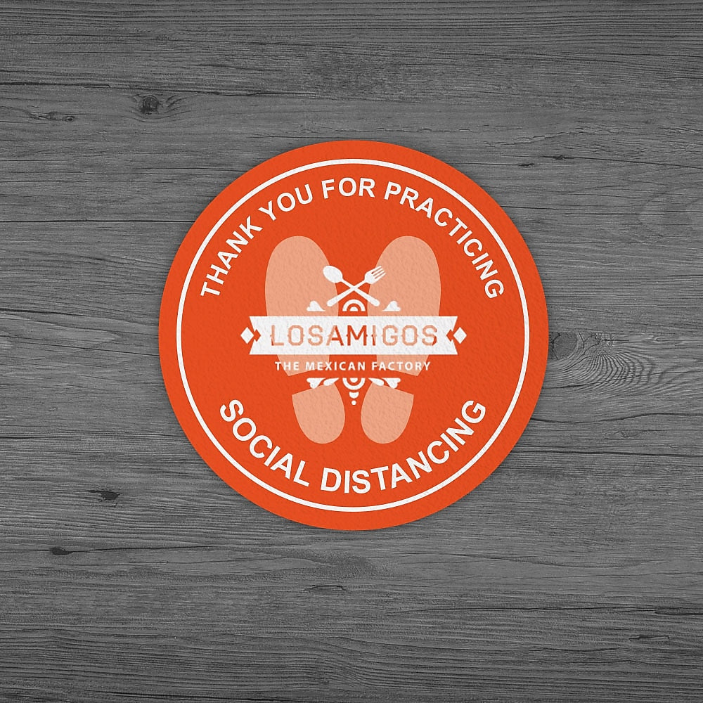 Staples Custom Full Color Repositionable Floor Decal - 8mil Textured Vinyl, 12" Circle, Qty 1