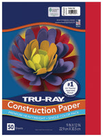 Tru-Ray 9" x 12" Construction Paper, Festive Red, 50 Sheets/Pack (P103431)