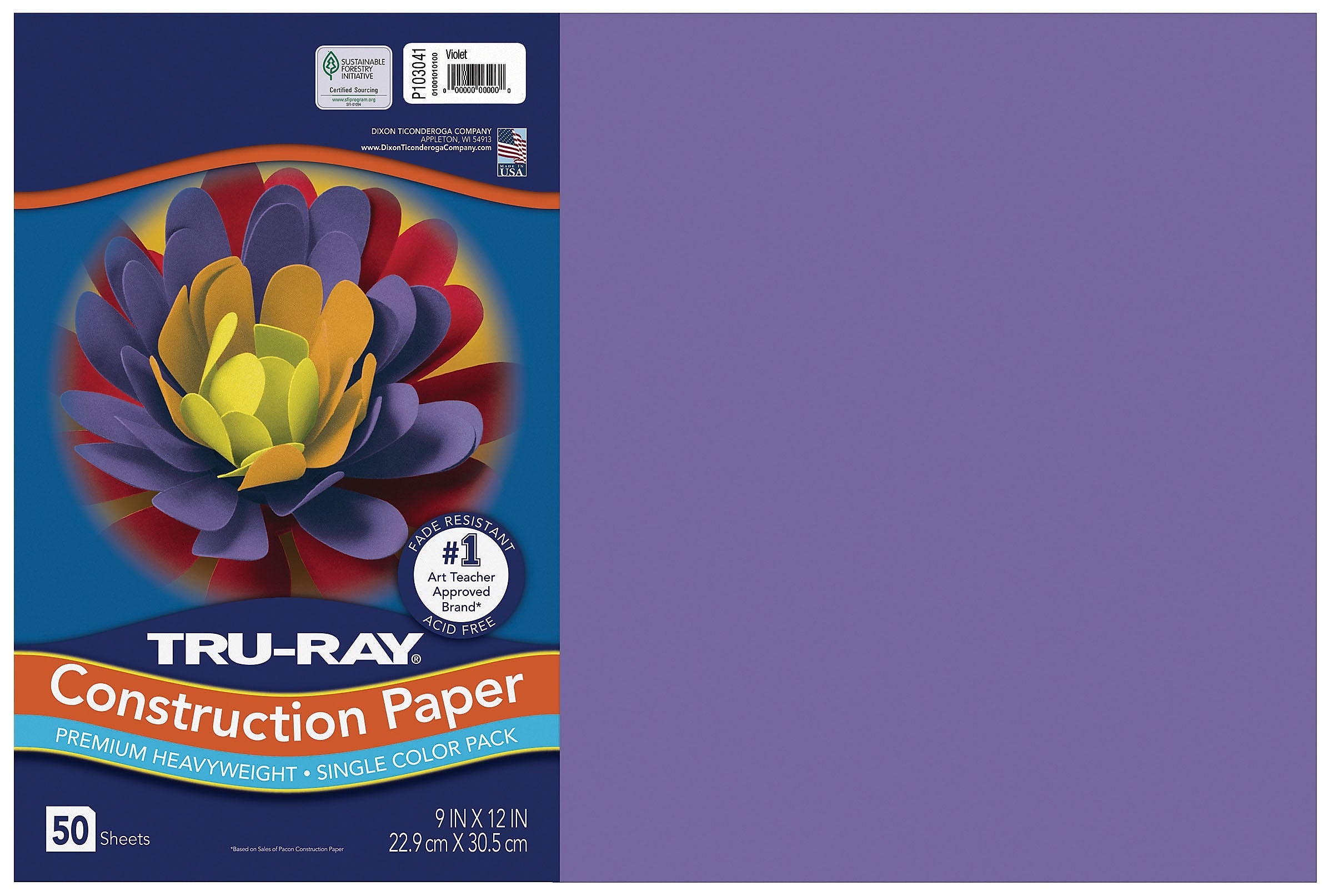 Tru-Ray 12" x 18" Construction Paper, Violet, 50 Sheets (P103041)