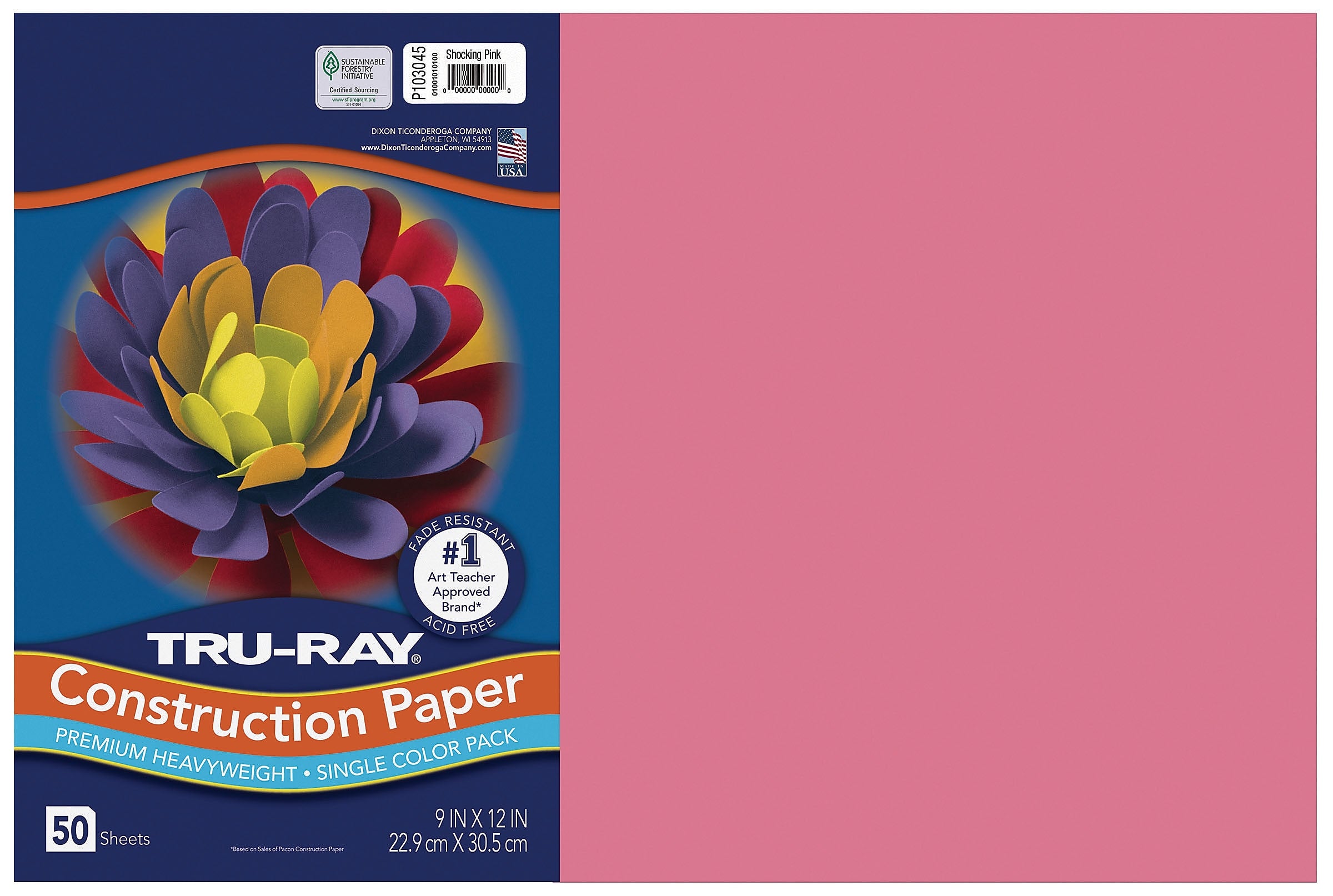 Tru-Ray 12" x 18" Construction Paper, Shocking Pink, 50 Sheets (P103045)