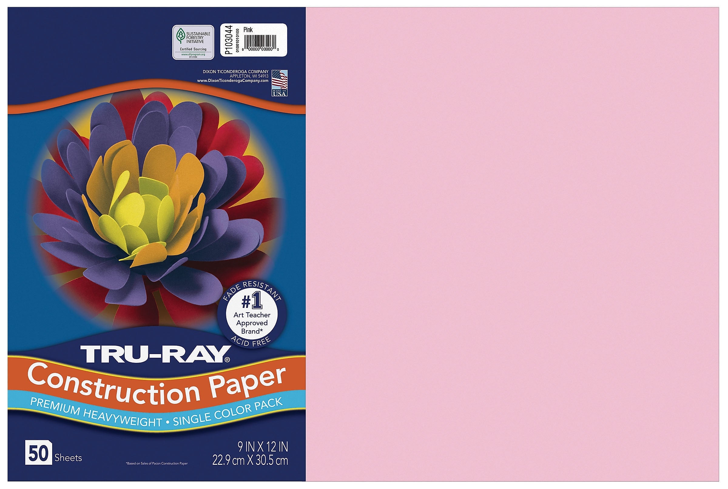 Tru-Ray 12" x 18" Construction Paper, Pink, 50 Sheets (P103044)