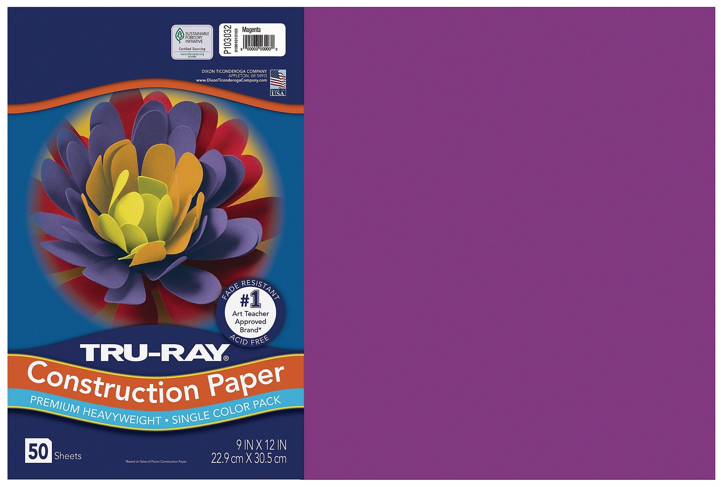 Pacon® Tru-Ray Construction Paper; 12" x 18", Magenta, 50 Sheets/Pack (PAC10303)
