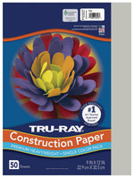 Pacon® Tru-Ray Construction Paper 9" x12", Gray, 50 Sheets/Pack (PAC103027)