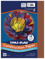 Tru-Ray 9" x 12" Construction Paper, Warm Brown, 50 Sheets (P103025)