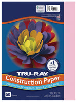 Tru-Ray 9" x 12" Construction Paper, Pink, 50 Sheets (P103012)