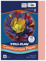 Tru-Ray 9" x 12" Construction Paper, Salmon, 50 Sheets (P103010)