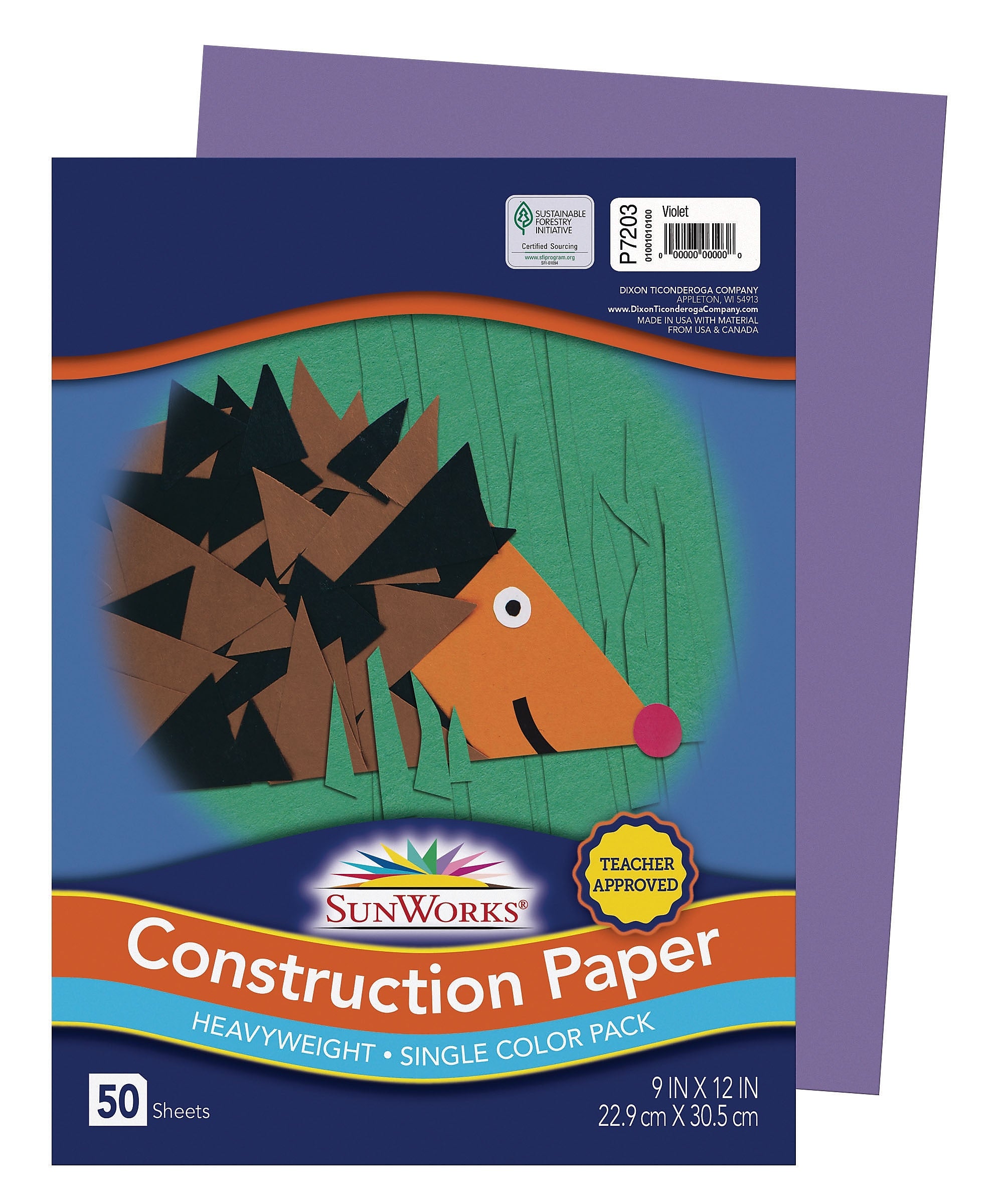 SunWorks 9" x 12" Construction Paper, Violet, 50 Sheets (P7203)