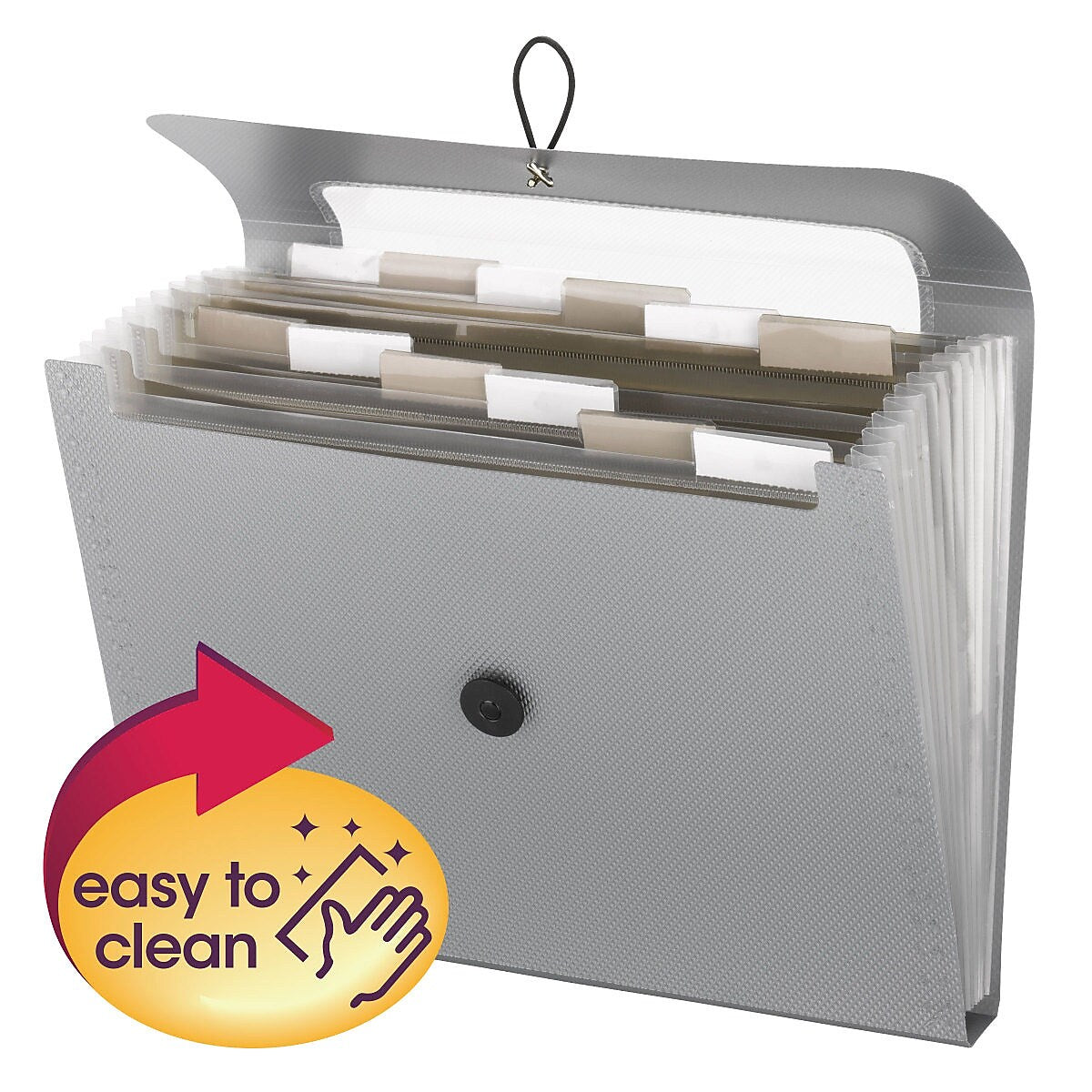 Smead Heavy Duty Step Index Organizer, 12-Pocket, Letter, Poly, Silver (70903)