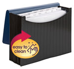 Smead Heavy Duty Expanding File with Flap & Elastic Cord Closure, Letter Size, 12 Pockets, Blue/Black (70863)