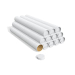3" x 24" Mailing Tube with Caps, White, 12/Box (ST55304)