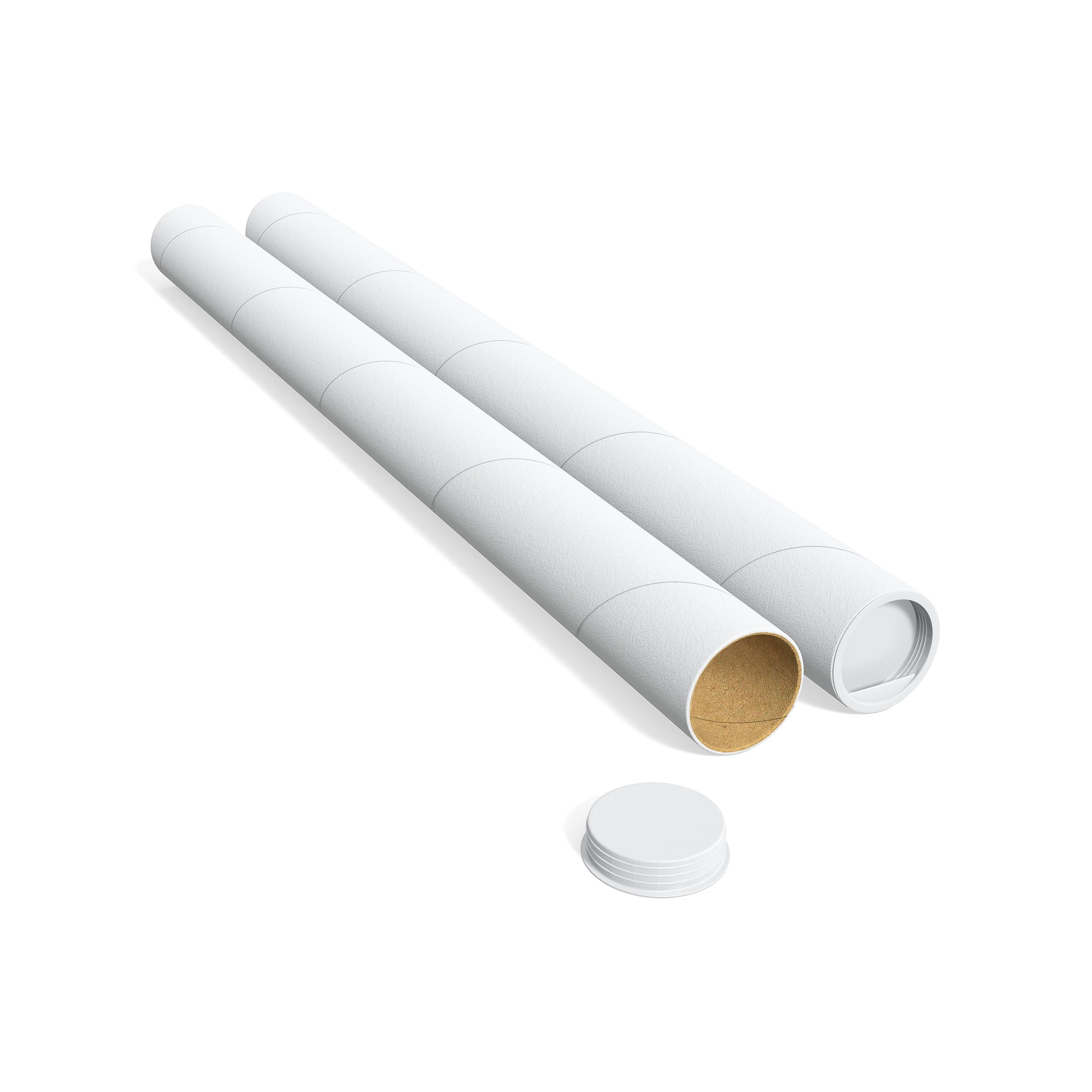 3" x 36" Mailing Tube with Caps, White, 12/Carton (ST55306)