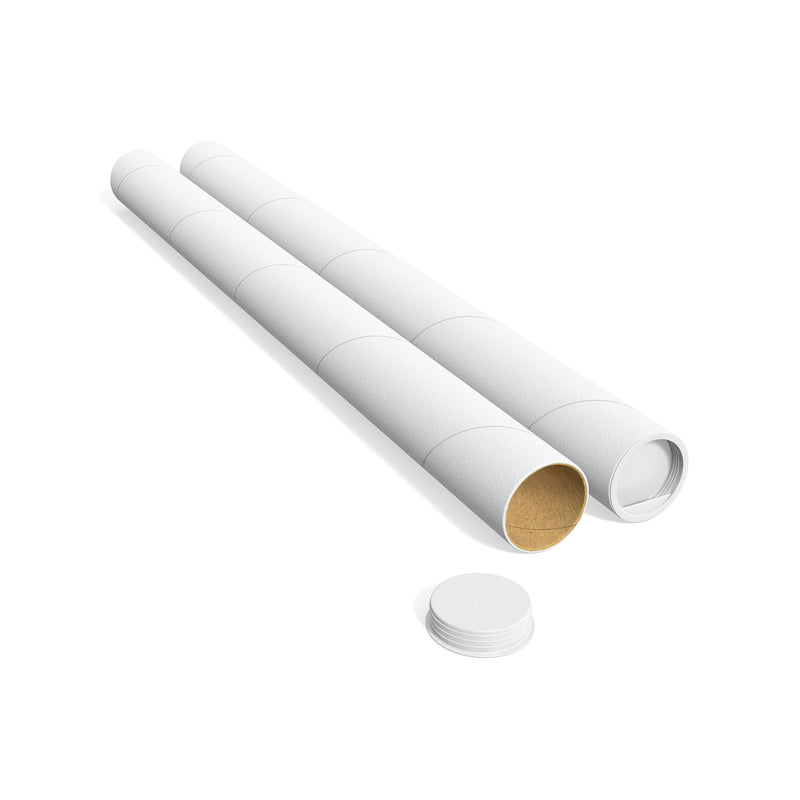 3" x 36" Mailing Tube with Caps, White, 12/Carton (ST55306)