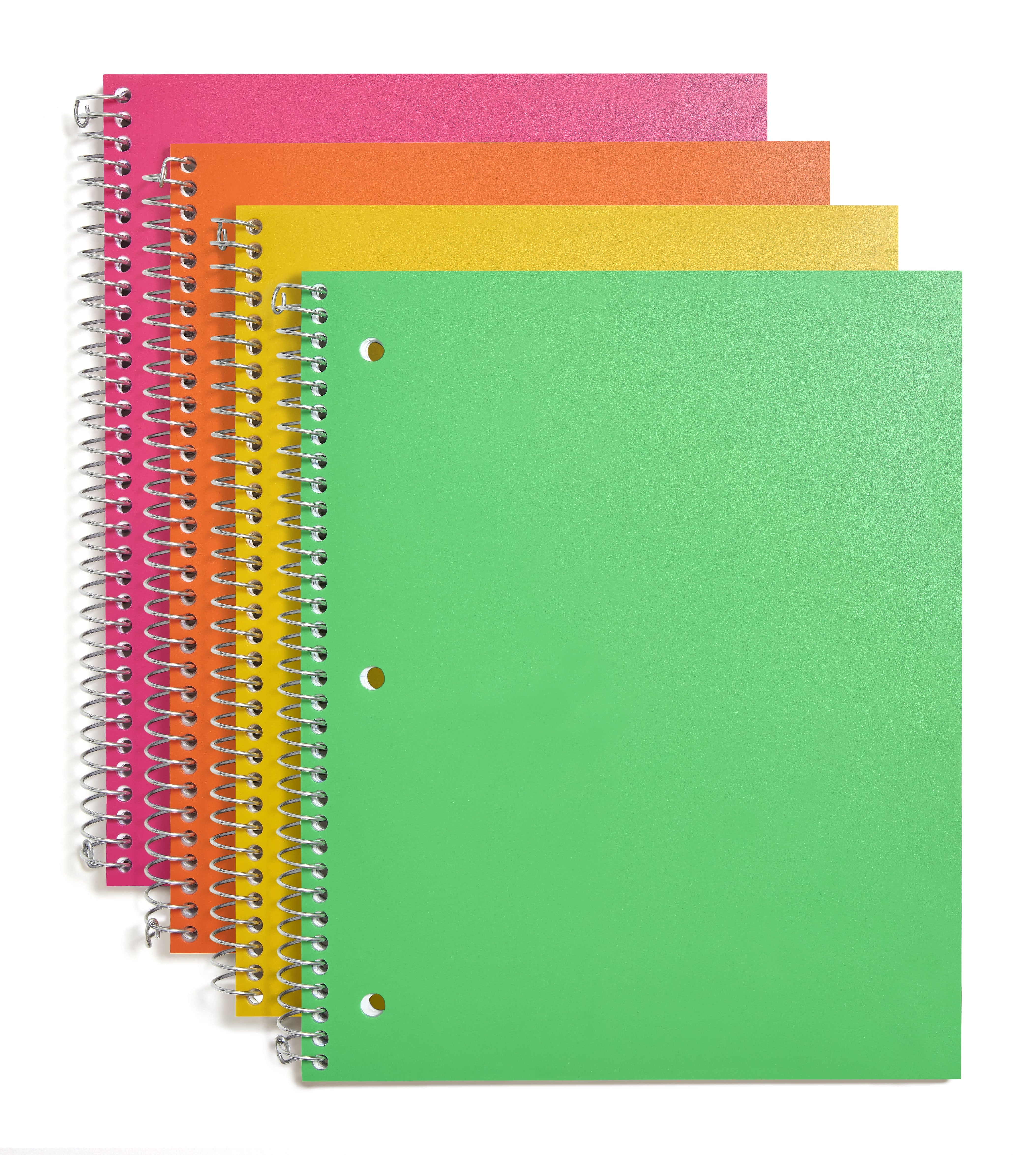 Pep Rally 1-Subject Notebook, 8.5" x 11", Wide Ruled, 100 Sheets, Assorted Bright Colors, Each (58683M)