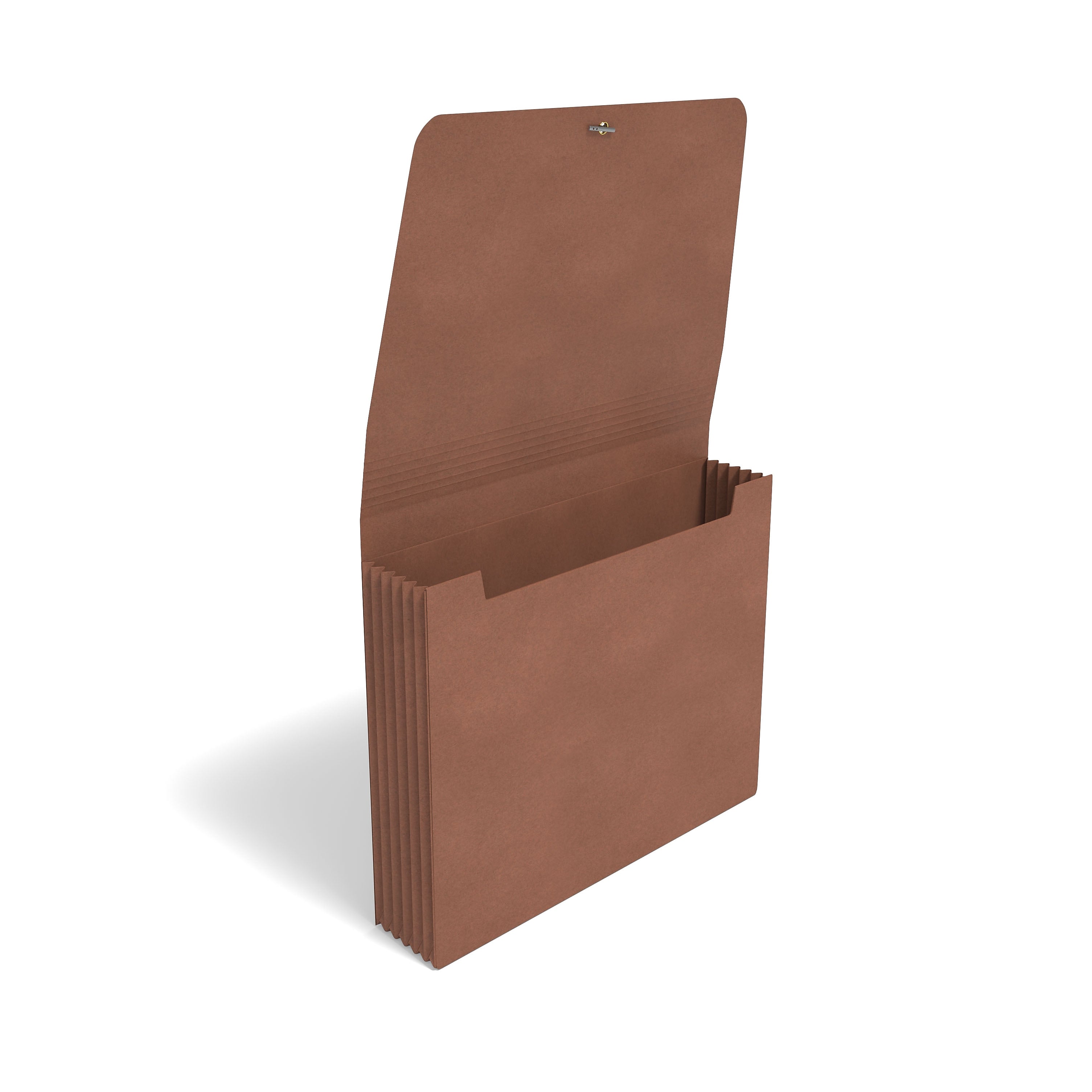 Staples Reinforced Expanding Wallet, Elastic Closure, Letter Size, Brown, 10/Box (TR333054)