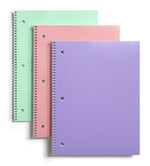 Pep Rally 1-Subject Notebook, 8" x 10.5", Wide Ruled, 70 Sheets, Assorted Pastel Colors, Each (58553M)