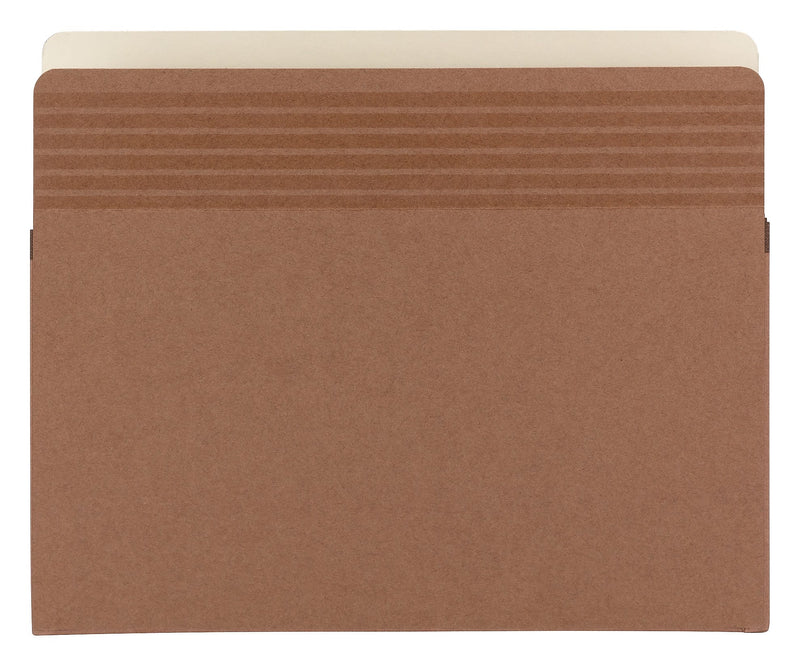 Smead Easy Grip Redrope File Pockets, 3-1/2" Expansion, Letter Size, Brown, 25/Box (73208)