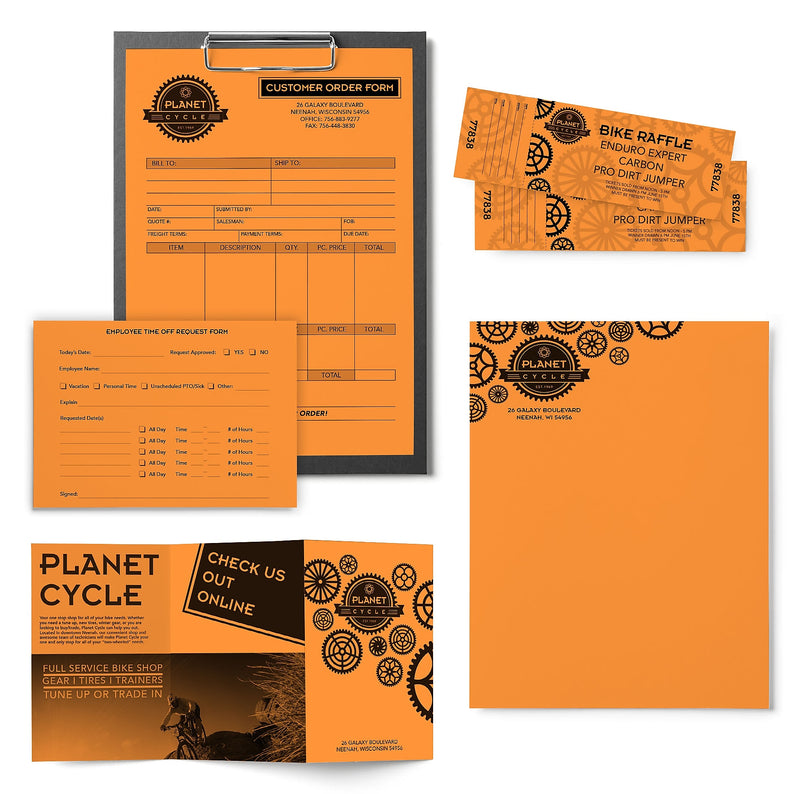 Astrobrights 8.5" x 11" Color Copy Paper, 24 lbs. Cosmic Orange, 500 Sheets/Ream (22651/21658)