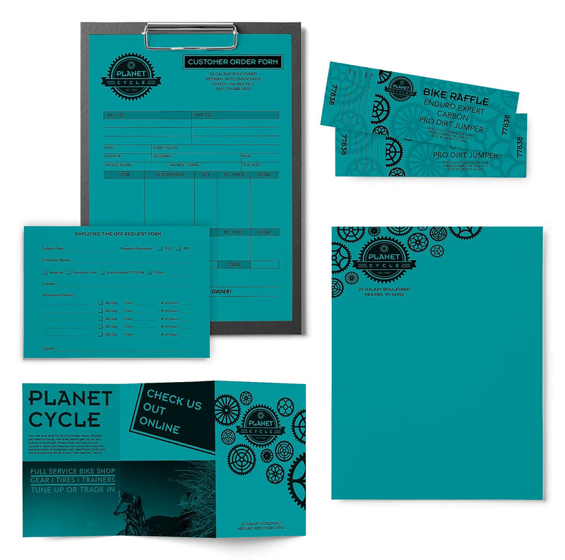 Astrobrights Colored Paper, 24 lbs., 8.5" x 11", Terrestrial Teal, 500 Sheets/Ream (21849/22479)