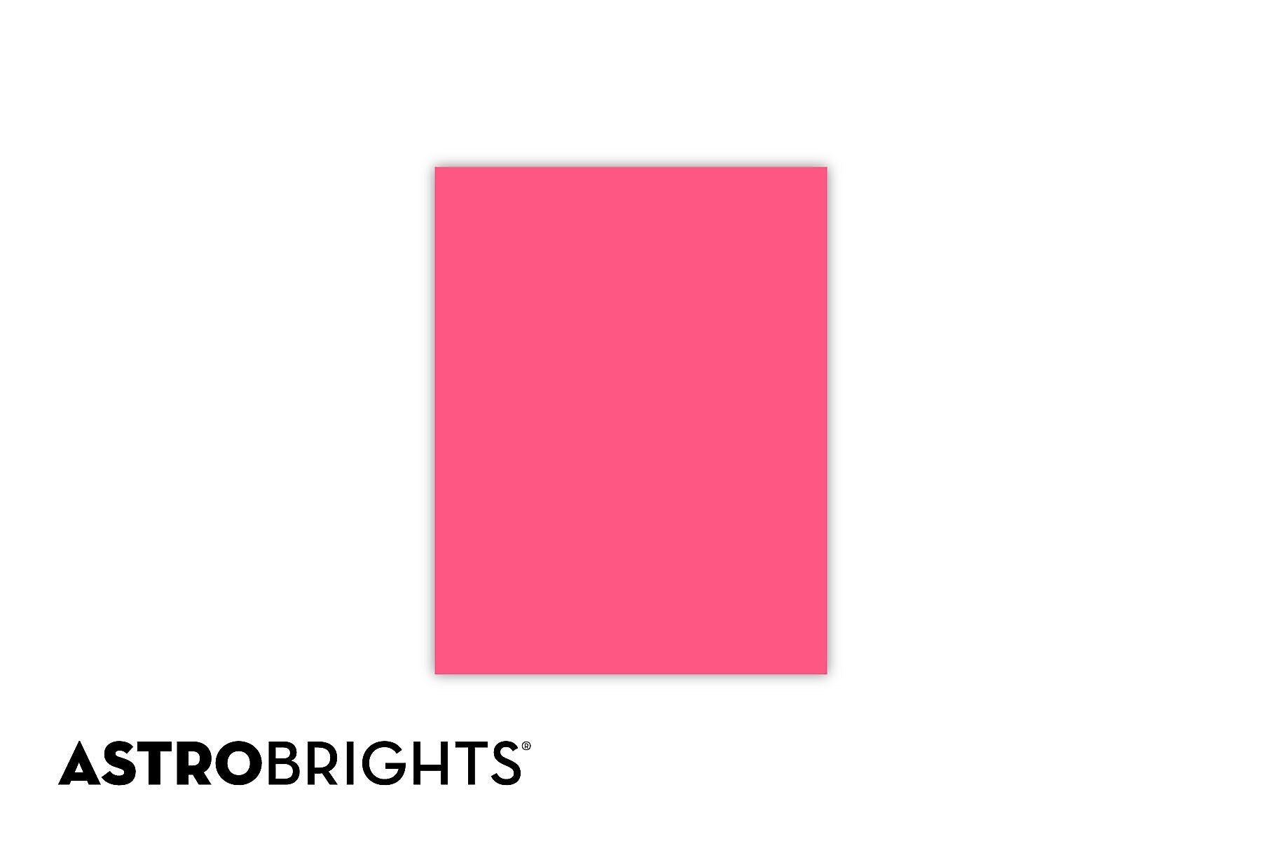 Astrobrights Colored Paper, 24 lbs., 8.5" x 11", Plasma Pink, 500 Sheets/Ream (22119)