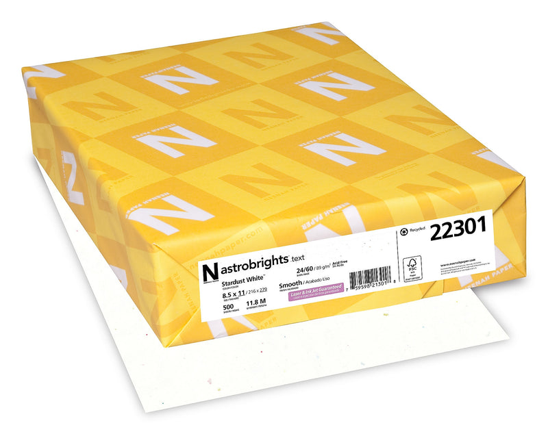 Astrobrights 8.5" x 11" Multipurpose Paper, 24 lbs., 87 Brightness, 500 Sheets/Ream (22301)