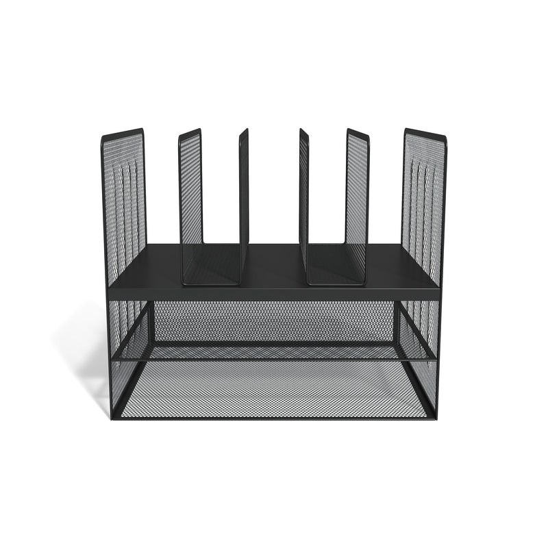 Staples 7 Compartment Wire Mesh File Organizer, Matte Black, 2/Case (TR57537CT)