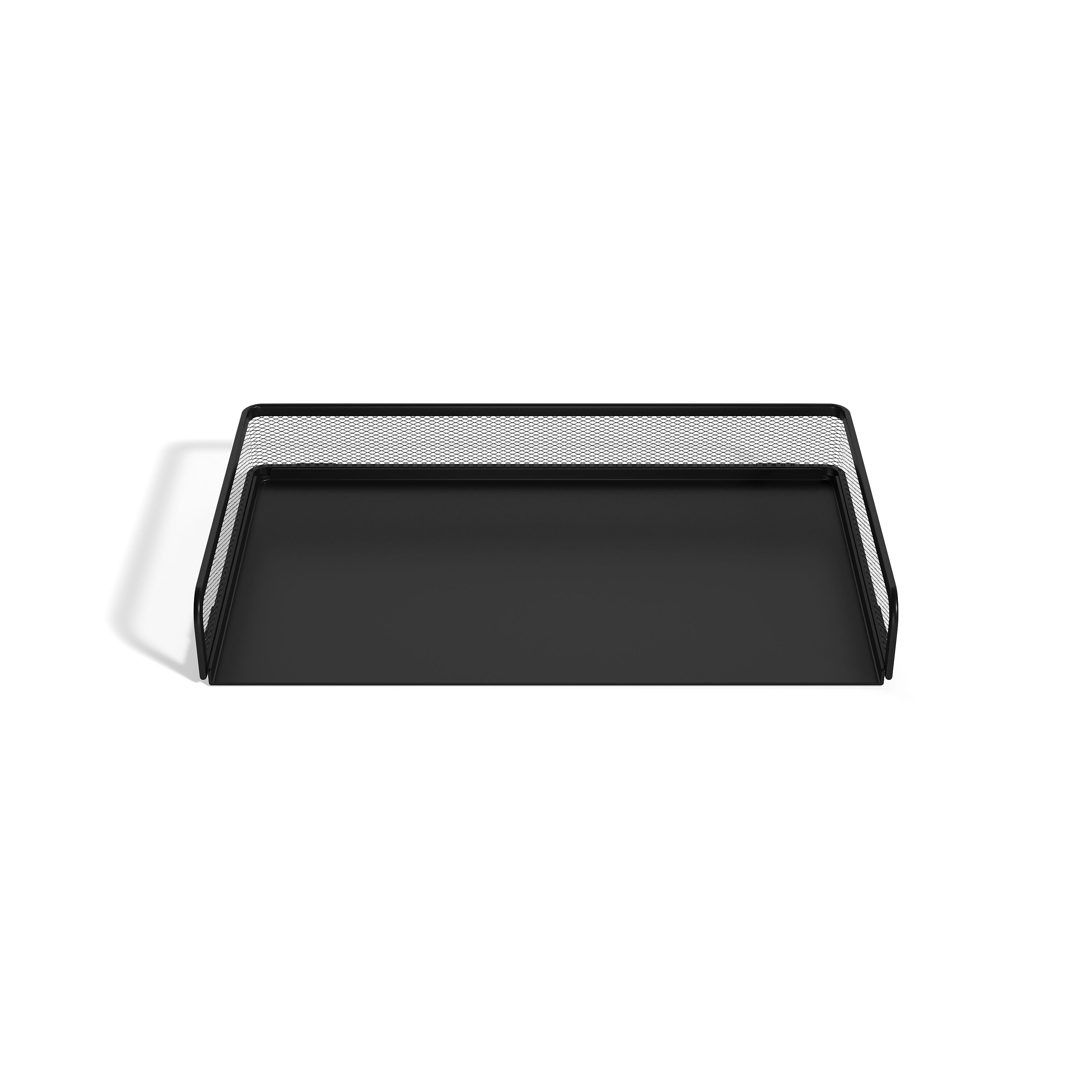 TRU RED™ Side Load Stackable Metal Letter Tray, Legal size, Matte Black (TR57564)