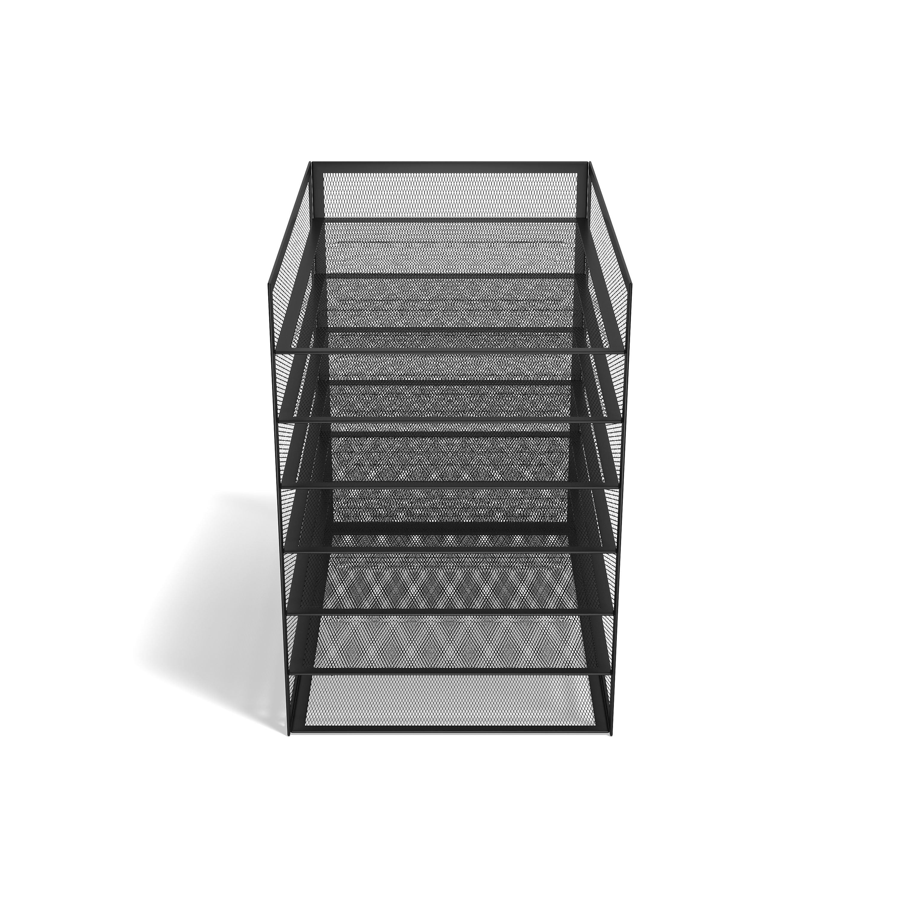 TRU RED™ 6-Compartment Metal Mesh File Organizer, Matte Black (TR57565)