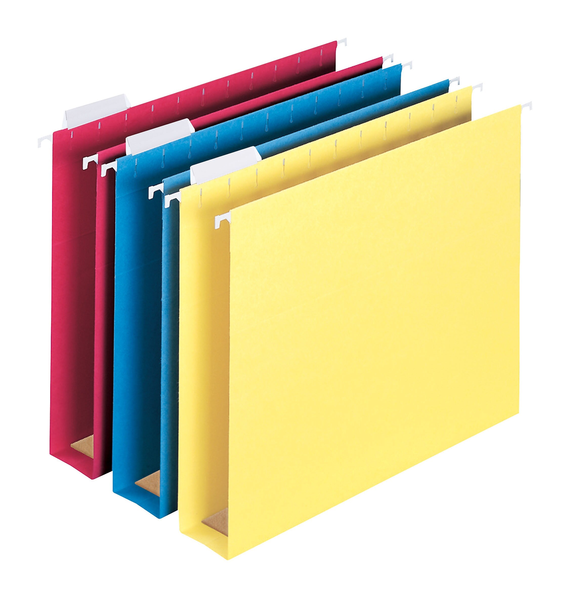 Smead Box Bottom Hanging File Folder, 2" Expansion, 5-Tab Tab, Letter Size, Assorted Colors, 25/Bx (64264)