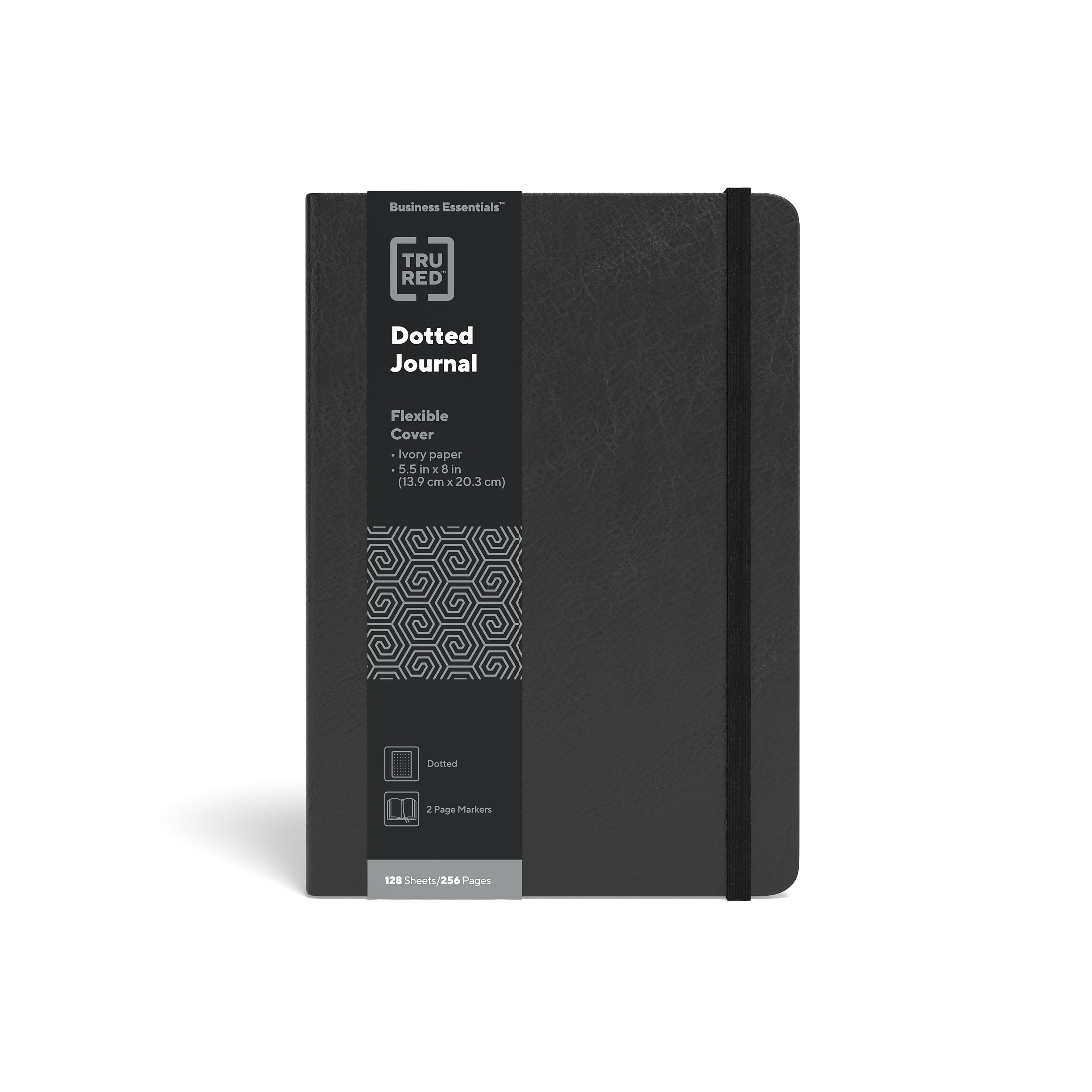 TRU RED™ Medium Flexible Cover Dotted Journal, 5 1/2" x 8", Black (TR54779)