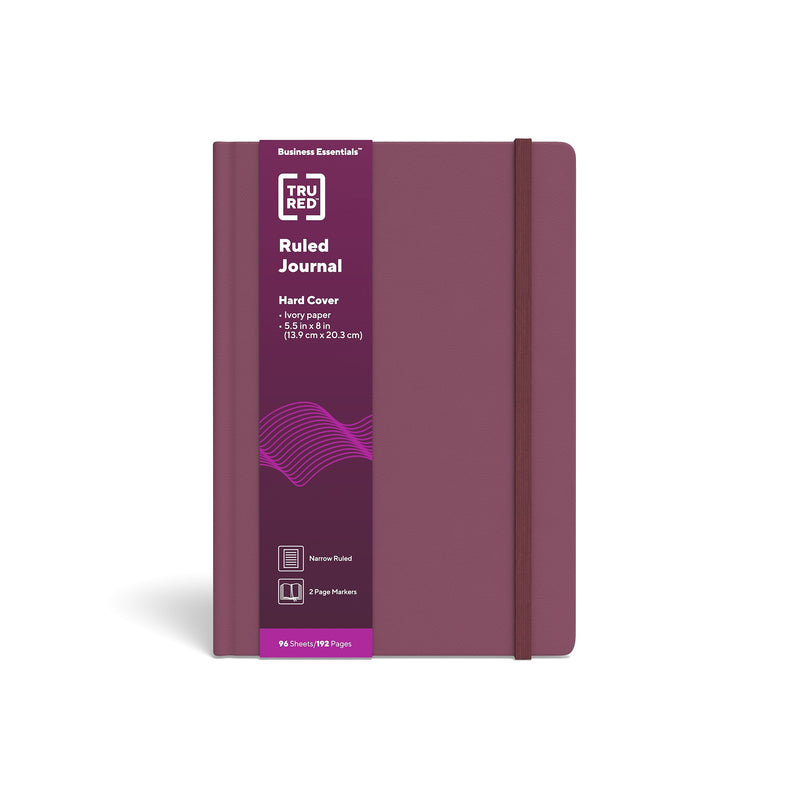 TRU RED™ Medium Hard Cover Ruled Journal, 5 1/2" x 8", Purple (TR55733)