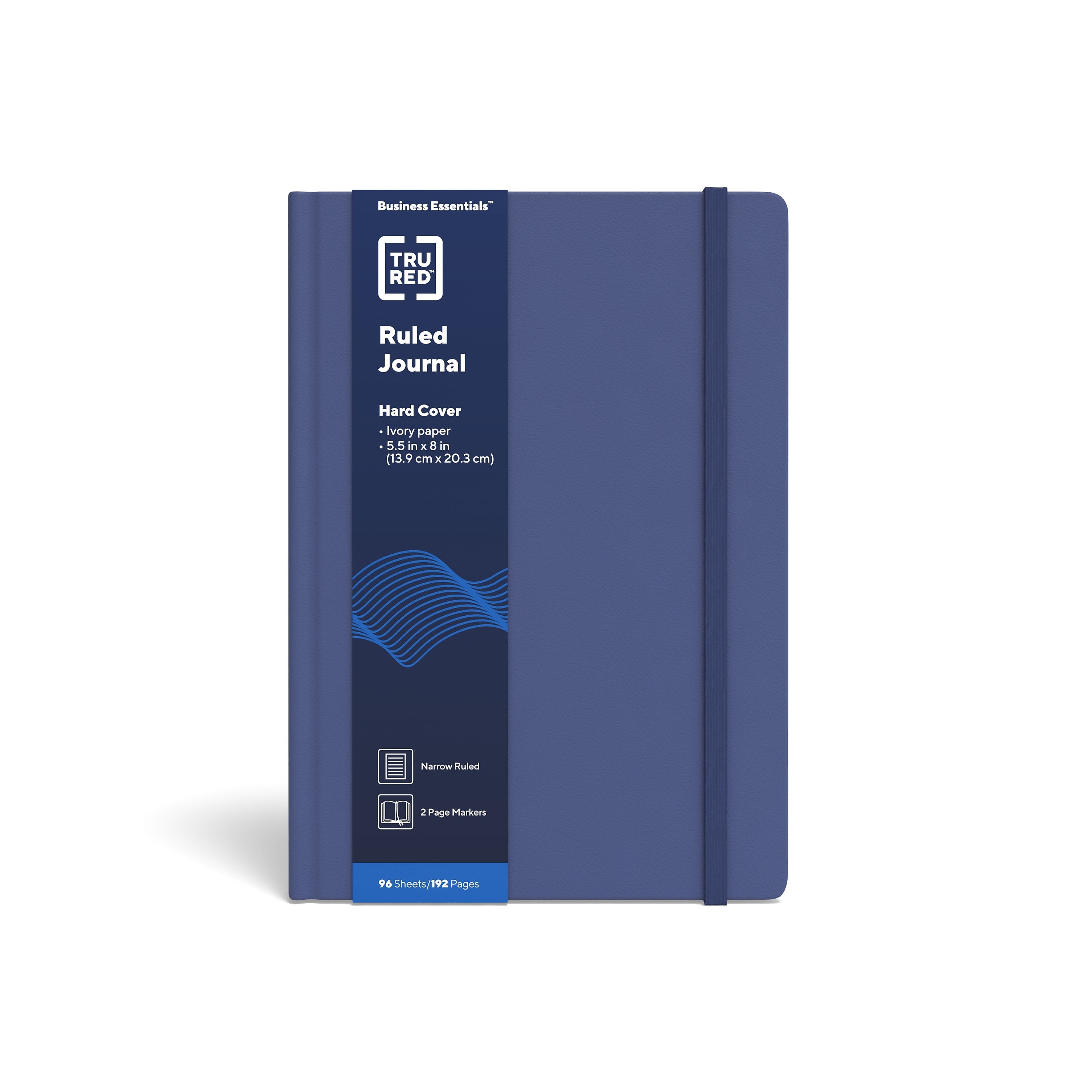TRU RED™ Medium Hard Cover Ruled Journal, 5 1/2" x 8", Blue (TR55731)