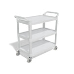Staples 3-Shelf Polypropylene Mobile Utility Cart with Swivel Wheels, Gray (61257)